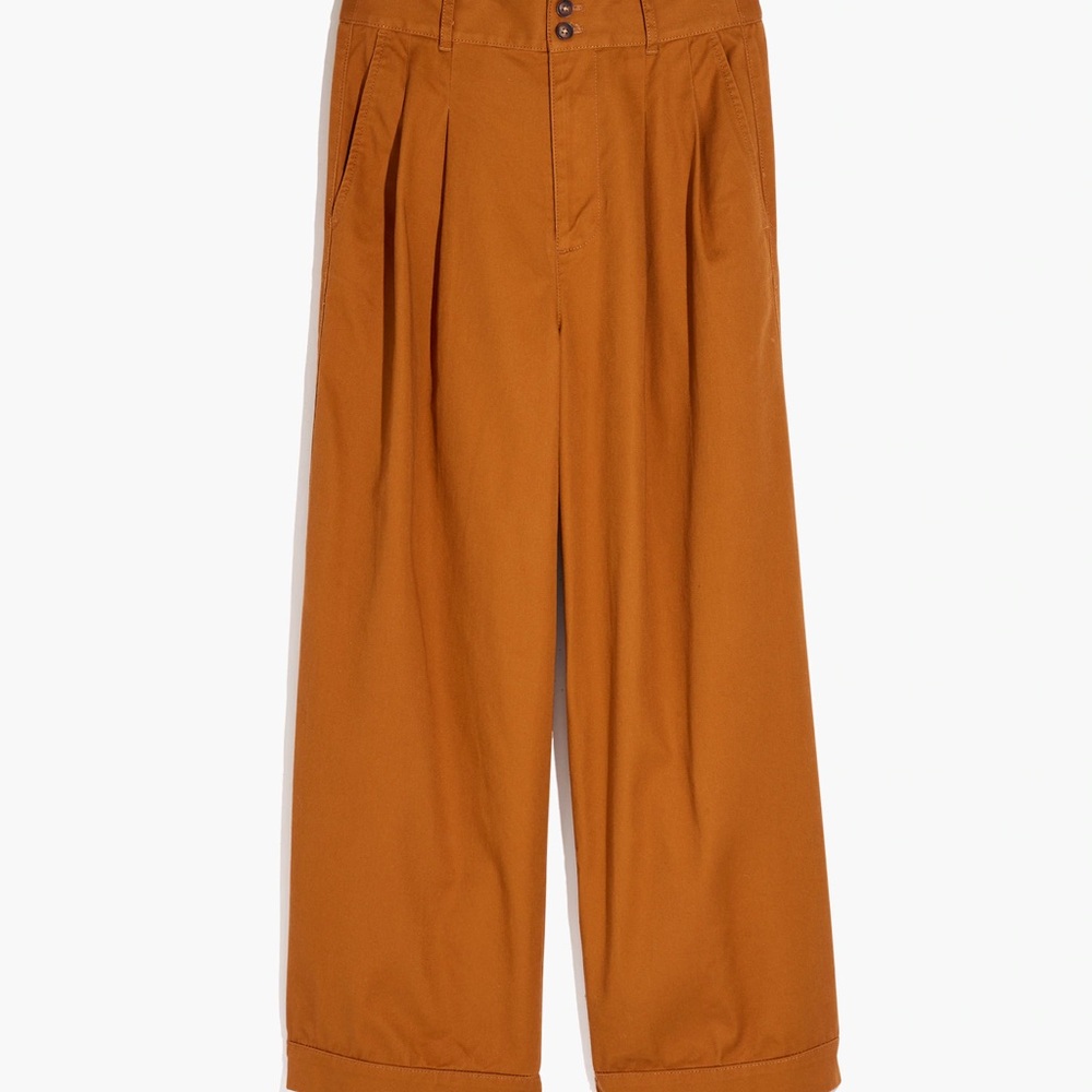 Madewell Rust Wide-Leg Pants - Picture 2 of 11